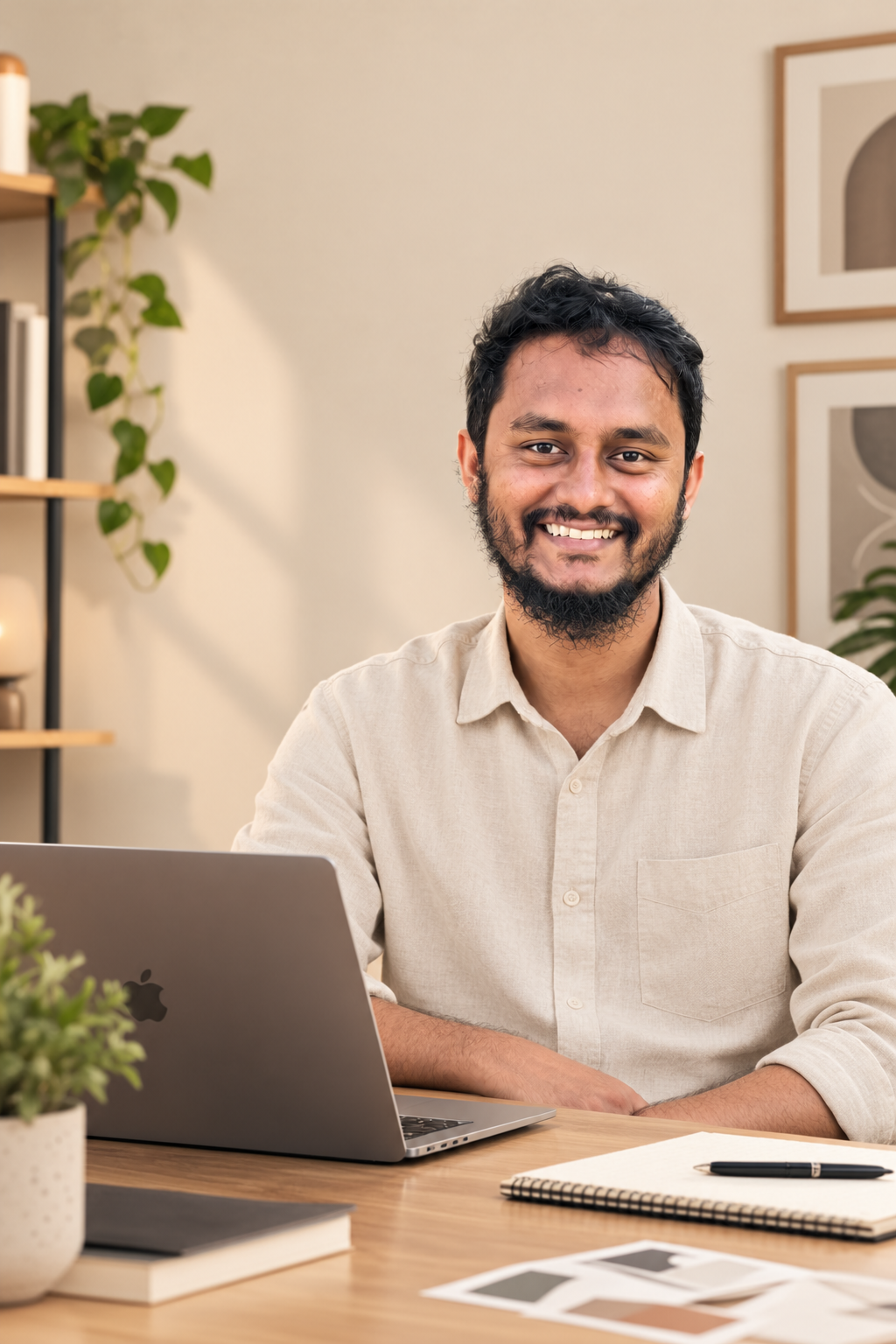 Designer working at a studio desk